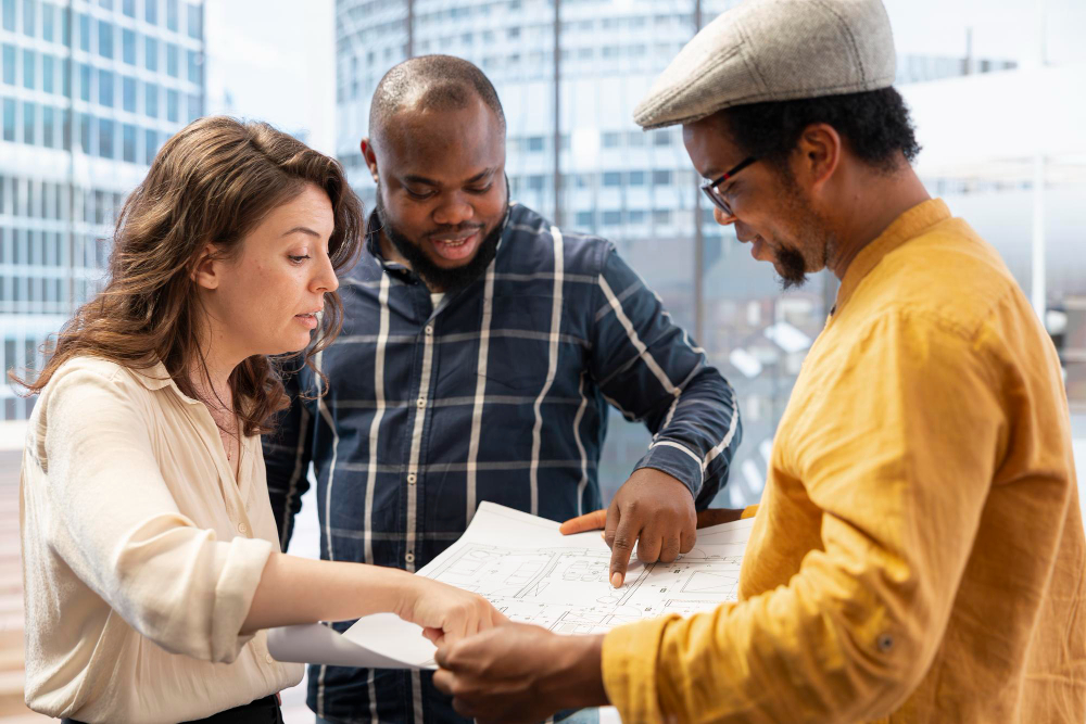 Housing officer inspecting rental property